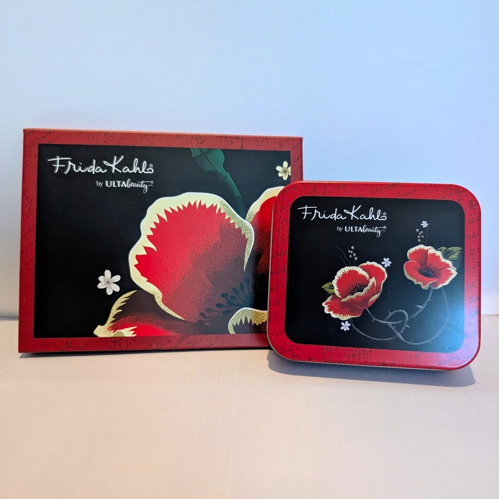ULTA Beauty Frida Kahlo 12-Shade Eyeshadow Palette with Mirror and swatching pan